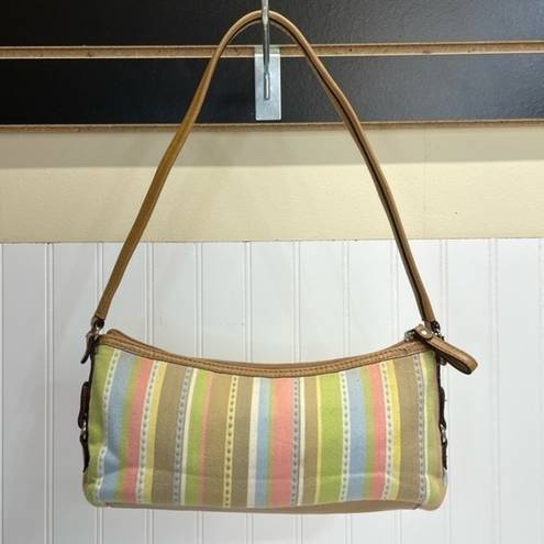 Relic Vintage  90s Y2K Striped Mini Baguette Bag stripes pastel purse