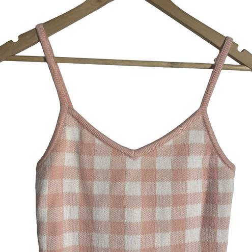 l*space L* Francie Pink Gingham Sweater Mini Dress Cardigan Co-Ord Set Size M