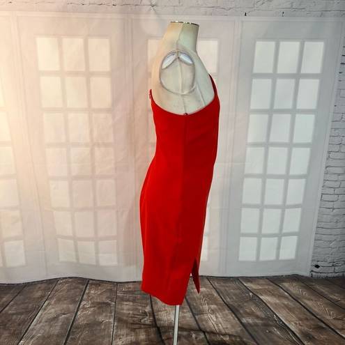 Likely  packard red one shoulder pencil fit dress size 8