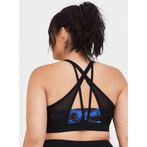 Torrid  Active Galaxy Mesh Strappy Sports Bra Black Blue Space 2X 18/20