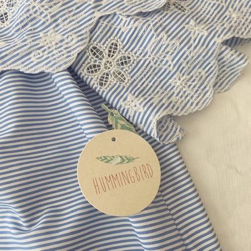 Hummingbird ‎ Light Blue Striped Off Shoulder Blouse