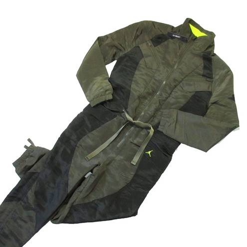 Nike NWT  Air Jordan Flight Suit in Medium Olive Khaki Cyber Zip Jumpsuit S