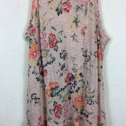 Rebecca Taylor  Marlena Pink Floral Linen Jersey Sleeveless Mini Dress Large