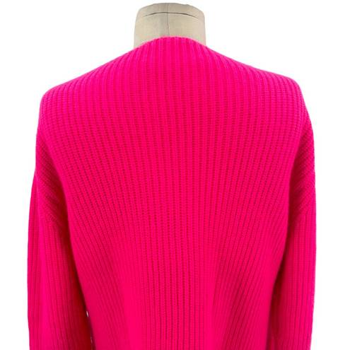 Generation Love  Sadie Cashmere & Wool Asymmetric Sweater Hot Pink Medium