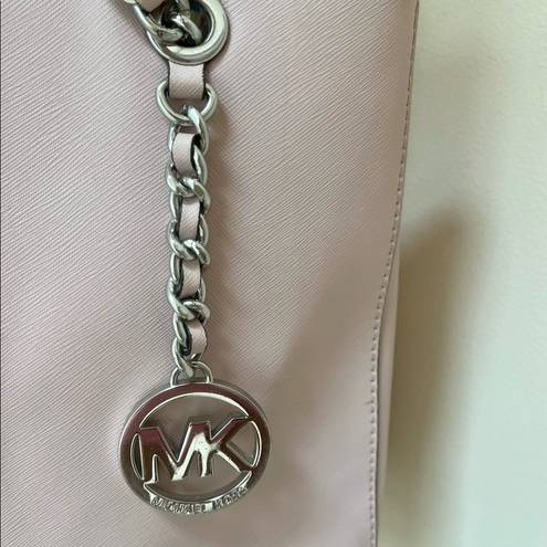 Michael Kors  Pink Pebbled Leather Bag - Silver Hardware