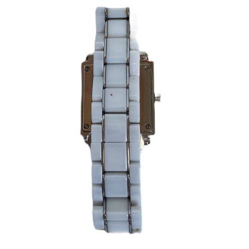 Fendi  Square Ceramic White Watch, Stainless Steel