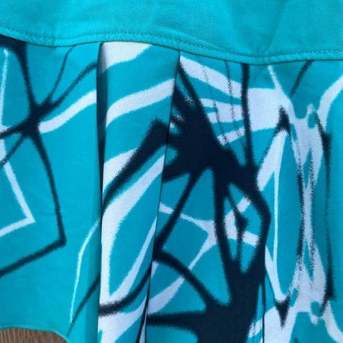 Nike  Womens Skort Skirt Victory Pleated Tennis Teal Black White Print Small