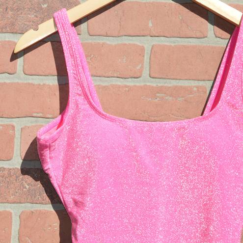 Good American Women’s Pink Sparkle One Piece Swimsuit