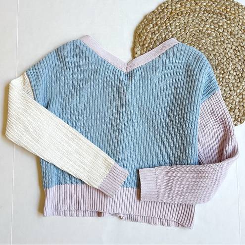 The Moon  & Madison Color Block Knit Cardigan