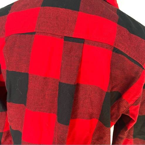 Old Navy NWT  Classic Shirt Buffalo Plaid Red Black Flannel Button Down Size L