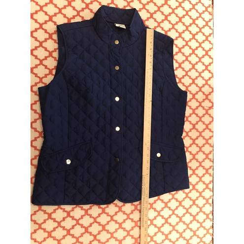 St. John’s Bay St John's Bay Quilted Vest Women's Puffer Snap Front Pockets Navy Blue Size XL