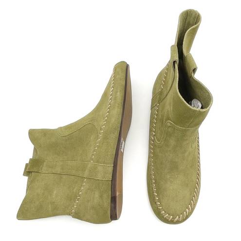 Anthropologie NEW  Latigo Olive Green Suede Moccasin Boho Bootie Women’s Size 10