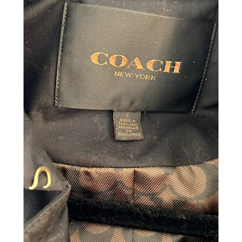 Coach NEW YORK Mid Length Luxury Black Double Breasted  L/S Trench Coat Size S