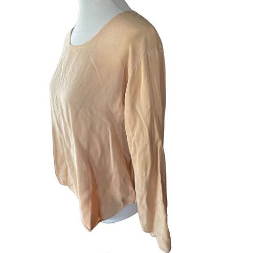 Habitat  Women's Golden Peach Flared V Shape Long Sleeves Scoop Neck Sweater Size