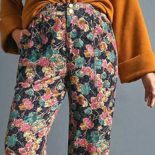 Anthropologie  Pants Anisa Floral Corduroy Relaxed Fit Joggers Women’s Size Large