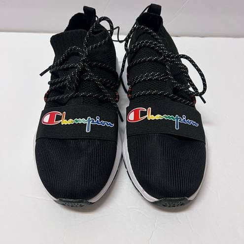 Champion  Athletic Women’s Sneakers Shoe Black & Rainbow Logo Size 9 New No Tag