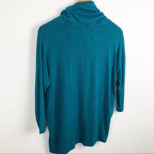 Lou & grey  Teal Blue Cowl Neck Super Soft comfy Light Weight Pullover Sweater S