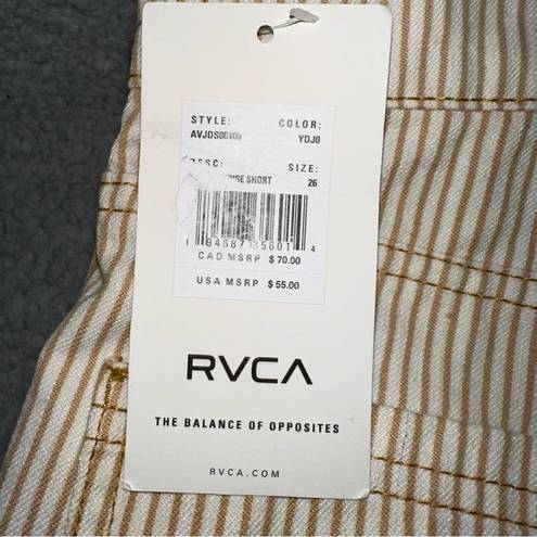 RVCA  Indi High-Rise Sunshine Women's 26 Button Fly Raw Edge Hem Denim Shorts NWT