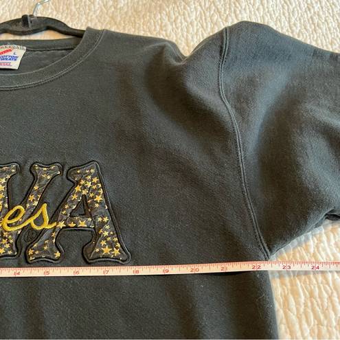 American Vintage Vintage Jerzees Black Iowa Hawkeyes Stars Embroidered Crewneck Sweatshirt Large