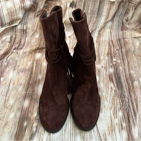 Joie Dark Brown Chap Tassel Boots Size 38.5