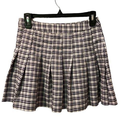 Full Tilt Lavender Plaid Pleated Mini Skirt Size S