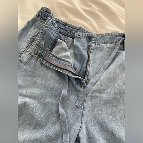 Orvis  Cropped Capri Relaxed Jeans Denim Size 14 Light Blue Wash