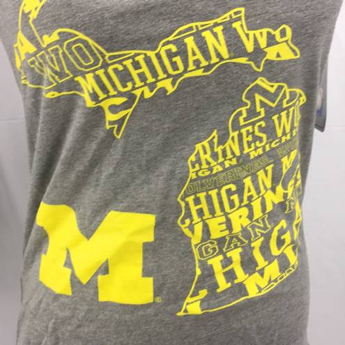 Sideline Apparel  University of Michigan Tank Top, Gray, Yellow, Medium