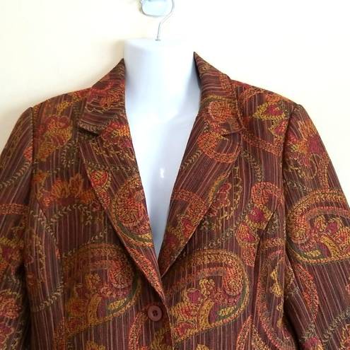 Chadwick's 𝅺 Brown Floral Blazer Sz 10P