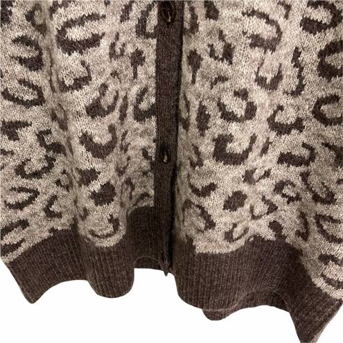 RD Style  Cardigan Leopard Animal Print Brown Gray Oversized NWT Size Small