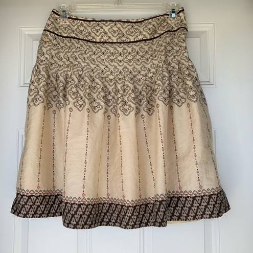 Loft Boho Pleated Full Skirt - size 8