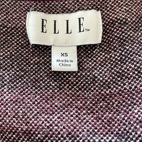 Elle  Plaid Open Front Long Cardigan with Pockets XS - Burgundy, White & Black