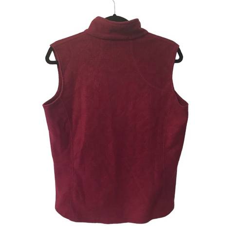 Woolrich  fleece vest M Merlot Wine Maroon color zip up, pockets burgundy