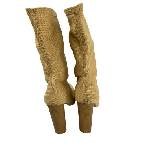 Qupid Quipid  mesh camel brown heeled boots size 8.5 womens