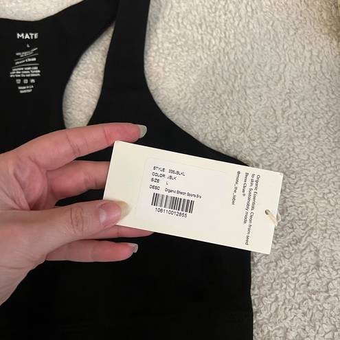 Mate the Label  Organic Cotton Stretch Sports Bra L Black