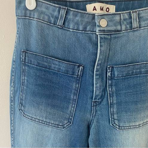 Anthropologie AMO Sailor Cropped High-Waisted Flare Jeans in First Mate Size 27