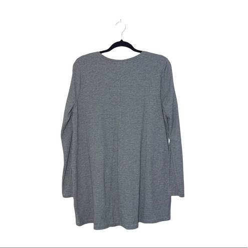 J.Jill  100% Cotton Heather Gray Pocket Oversized Sweatshirt