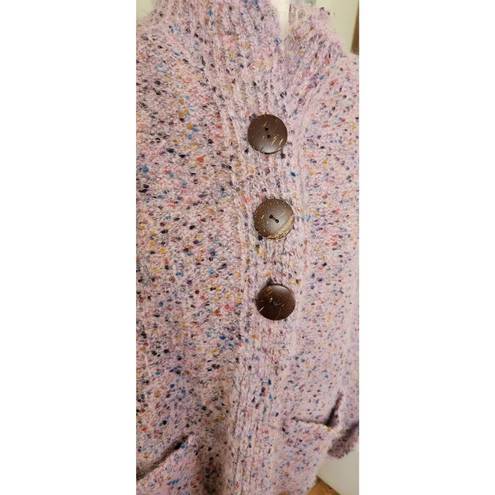 Coldwater Creek  Cozy Cardigan Size Small, Large Wooden Statement Buttons