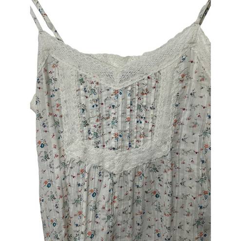 Joie  White Floral Cami Tank Lace Trim Women's Size Small