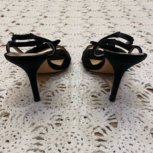 Kate Spade strappy heels black satin size 7.5