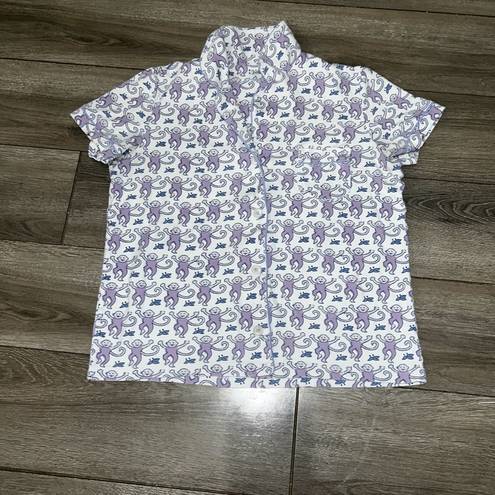 Roller Rabbit  Lavender Purple Monkey Shorts and Short Sleeve Polo Pajama set