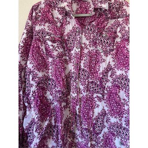 Ariat  button front western floral paisley shirt size x