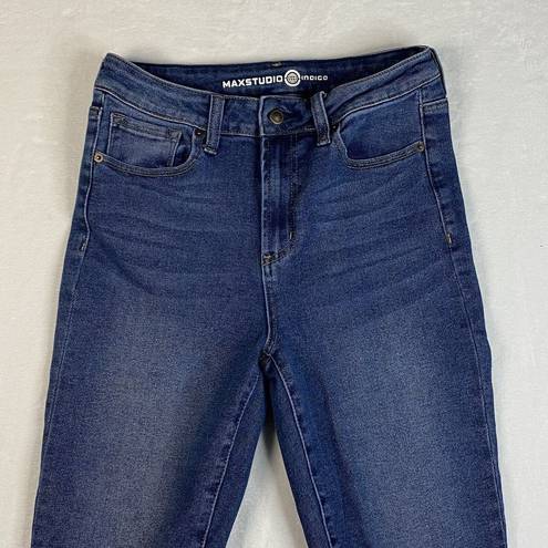 Max Studio  Womens Jeans Sz 10 Blue Indigo Dark Wash High Rise Skinny