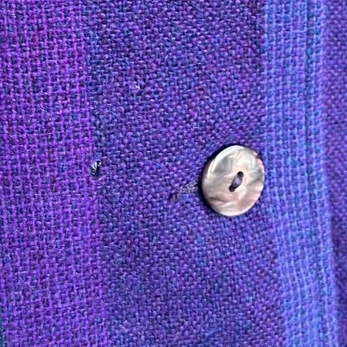 Vintage Avoca Collection Wool Woven Purple Jacket Made in Ireland L Size L