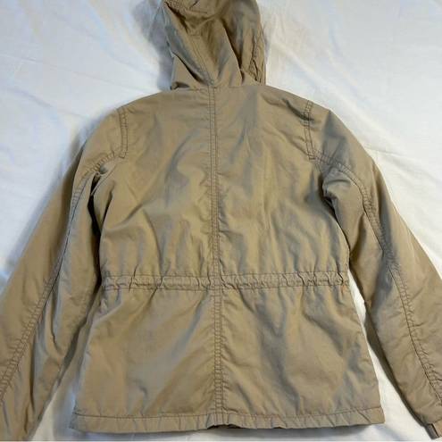 American Eagle  Women's Medium Outdoor Coat Khaki Zip & Button Closure with Hood