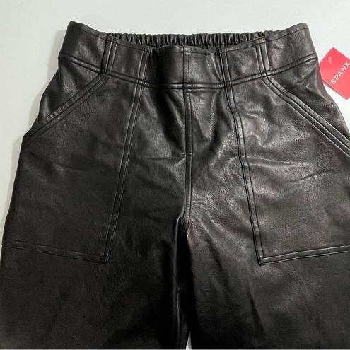 Spanx NWT  Leather Like Faux Leather Noir Black Jogger Pants Size Small