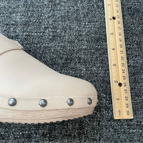 MIA NEW  Jennifer Clog Beige Slip On Chunky Vegan Leather Faux Wood Women’s 8