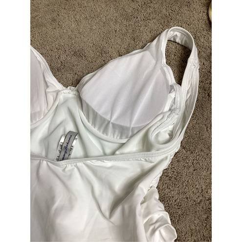 Tommy Bahama New.  white cross front swimsuit. Size 14. Retail $140