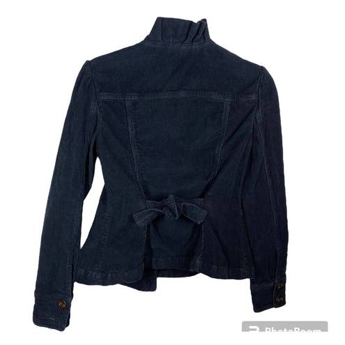 Hudson Jeans Hudson Corduroy Button Up Blazer Jacket with Pockets Black Womens Size Medium