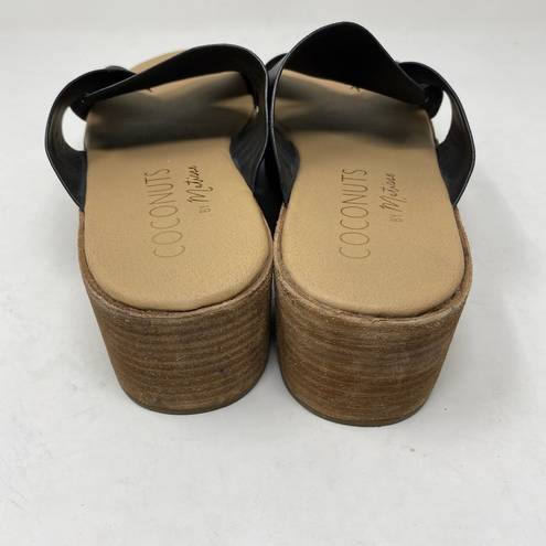 Coconuts by Matisse  Women's Size 9 Black Platform Sandals Slip On Faux Leather