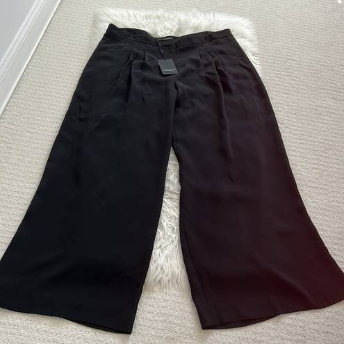 Carolina Herrera  Triple Pleated Silk Wide Leg Pants Black